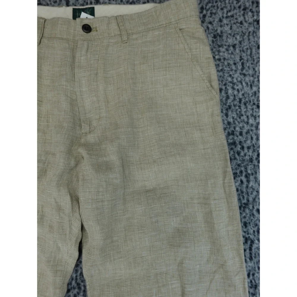 J.Crew Mens 33x32 Classic Fit Linen Trouser Beige Glen Check Plaid Pants 2024 - Picture 3 of 16